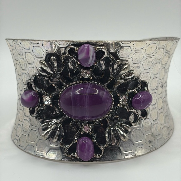 Silver Honeycomb Cuff 6-9” - Picture 1 of 8